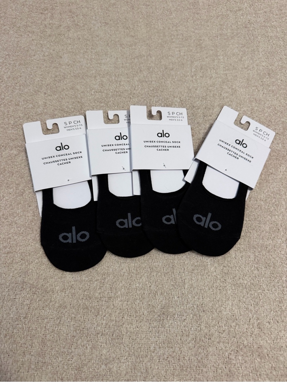 ALO Yoga Black Unisex Conceal No-Show Socks - Pack of 4